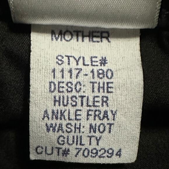 MOTHER The Hustler Ankle Fray Jeans in Not Guilty Black Size 28 Casual High Rise - Picture 10 of 11